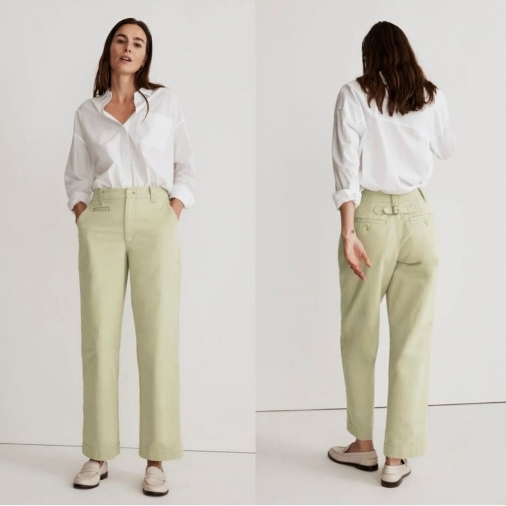 Madewell Relaxed Perfectly Cropped Trousers Ankle Pants 100% Cotton Size 2